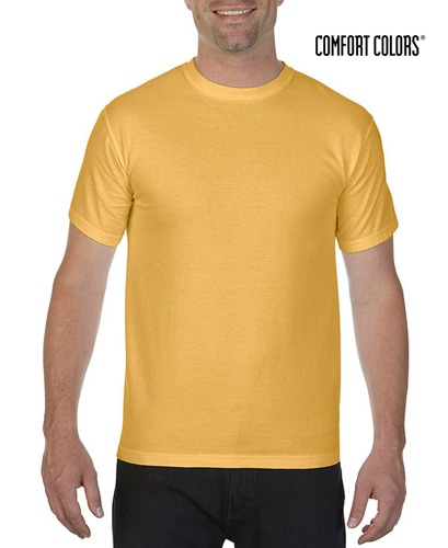 Comfort Color 반팔 라운드 티셔츠 Mustard