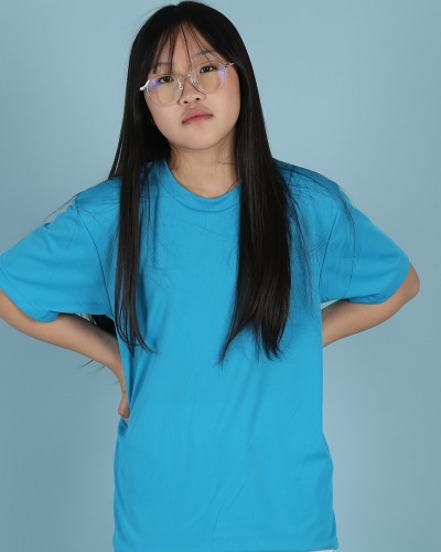 티팜 드라이 쿨 라운드 티셔츠 (아동용 ~ 성인용)_타코이즈