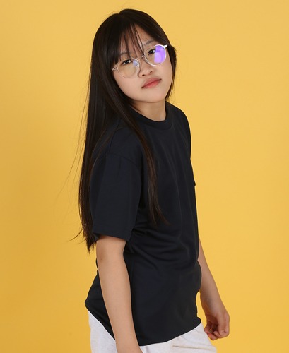티팜 드라이 쿨 라운드 티셔츠 (아동용 ~ 성인용)_네이비