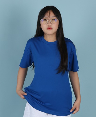 티팜 드라이 쿨 라운드 티셔츠 (아동용 ~ 성인용)_로얄 블루