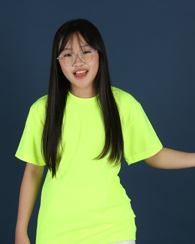 티팜 드라이 쿨 라운드 티셔츠 (아동용 ~ 성인용)_형광 옐로우