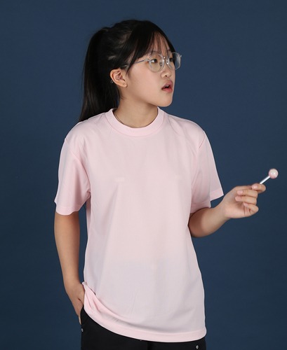 티팜 드라이 쿨 라운드 티셔츠 (아동용 ~ 성인용)_라이트핑크